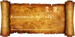 Konstantin Máté névjegykártya